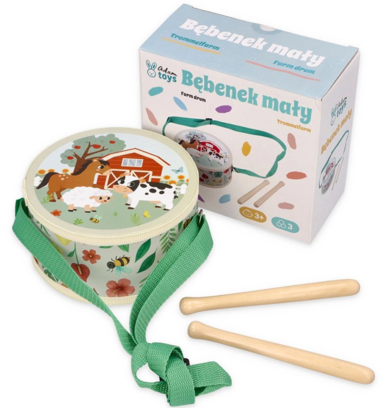 Adam Toys Dětský bubínek s motivem farmy - 1 kus
