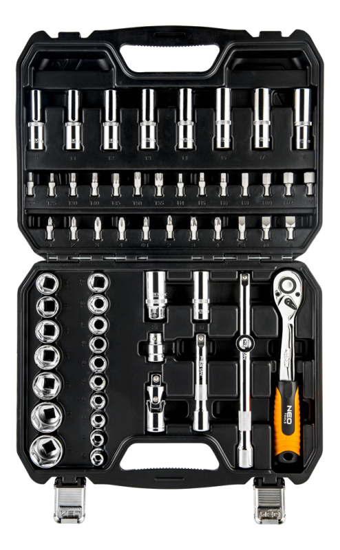 Gola sada 1/2" - ráčna, hlavice a bity, 58 dílů - NEO tools 08-663