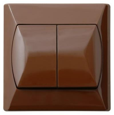 Dvojitý vypínač hnědý