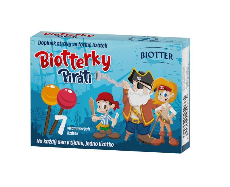BIOTTER Biotterky vitamínová lízátka Piráti 7 kusů