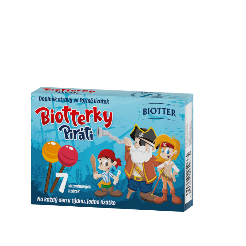 BIOTTER Biotterky vitamínová lízátka Piráti 7 kusů