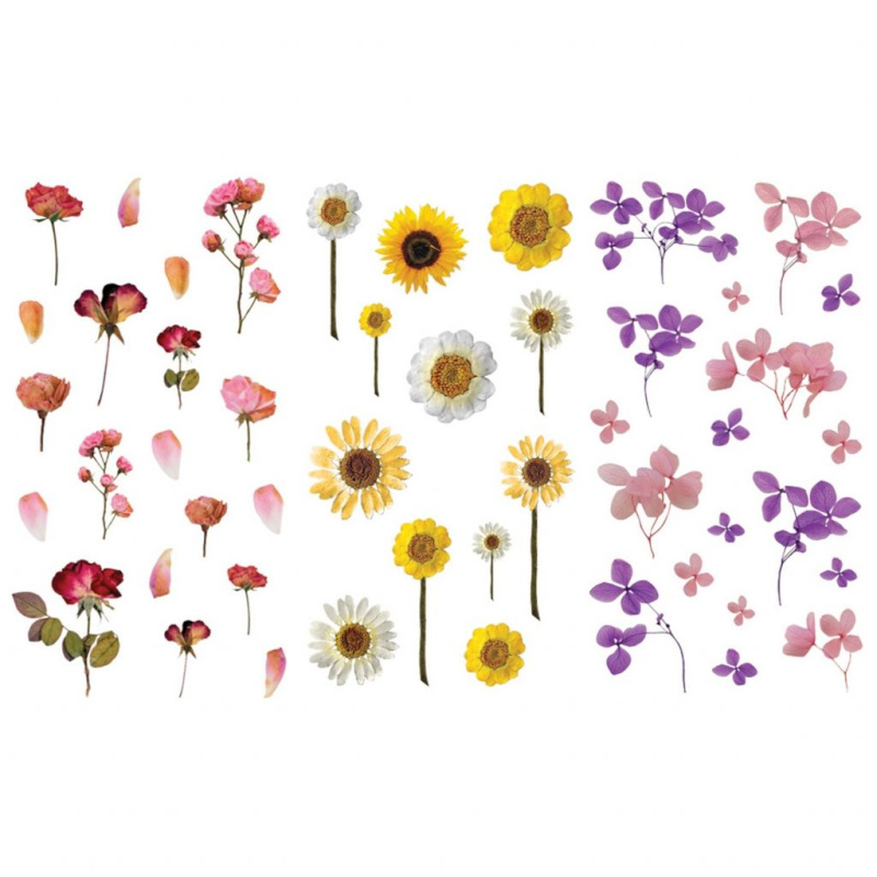 Samolepky průhledné 10x18cm - Květiny