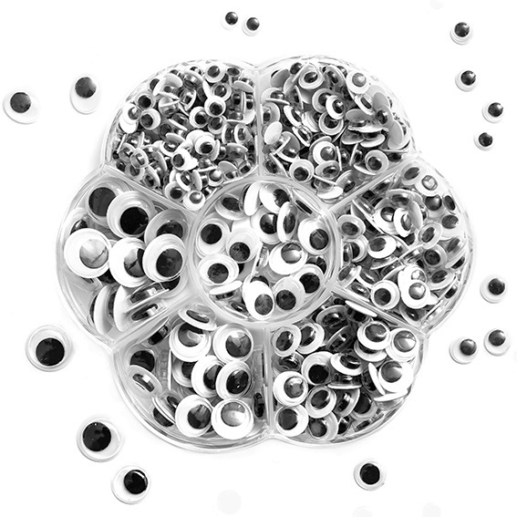 Dekorační pohyblivé oči kulaté samolepicí (500ks)