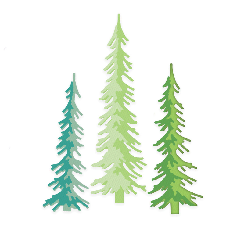 Borovice - vyřezávací kovové šablony (6ks)