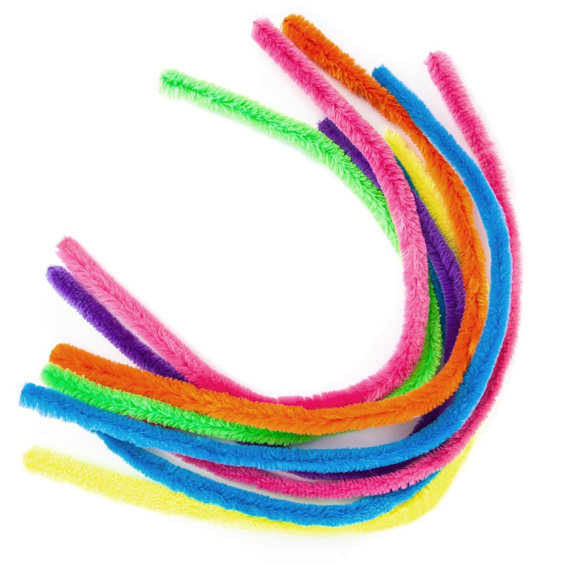 Chlupaté modelovací drátky (8ks) - neonový mix