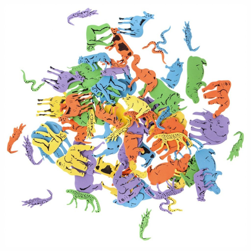 Výřezy z pěnovky samolepicí - Zvířata (60ks)