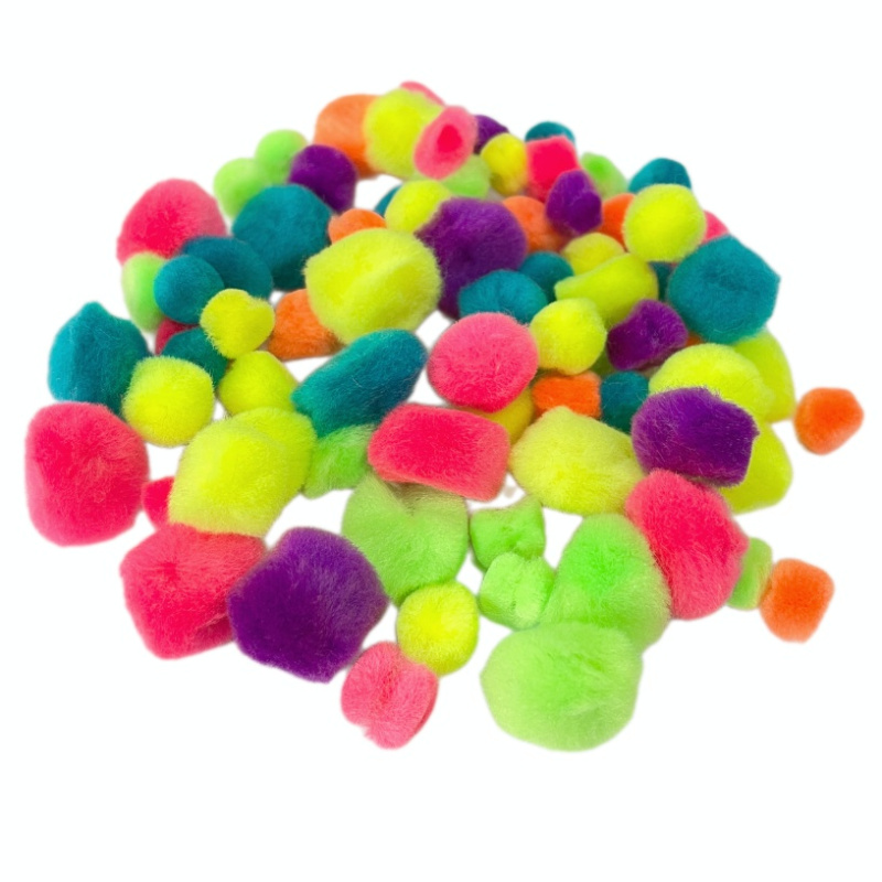 Bambulky 10-25mm (78ks) neonový mix