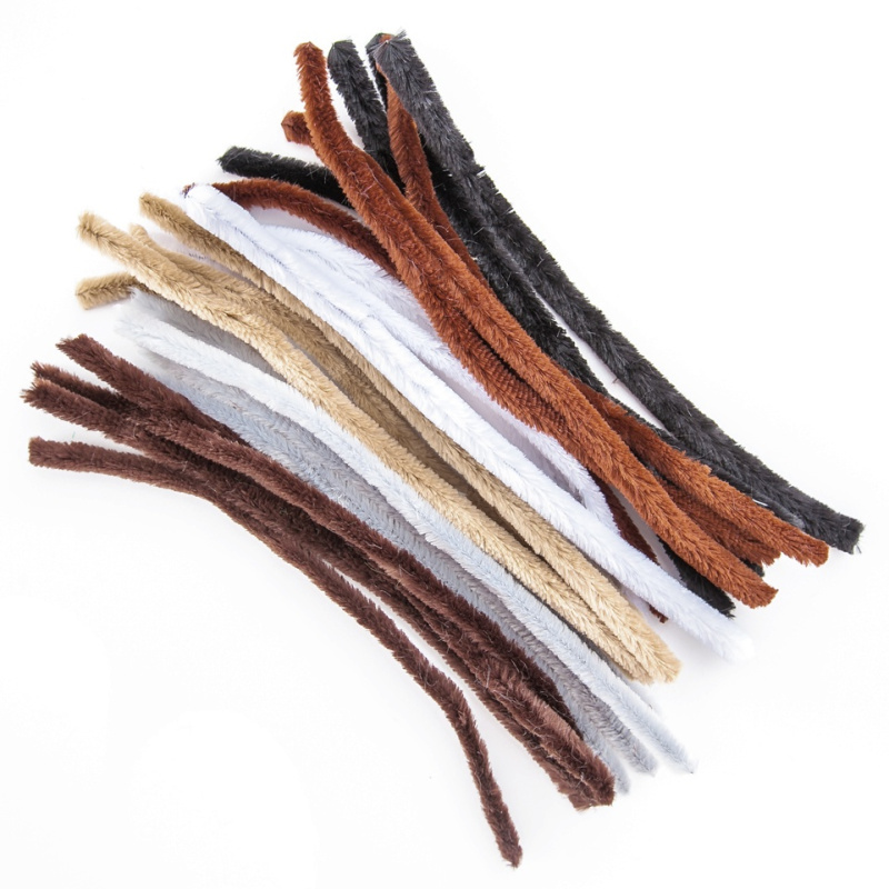 Chlupaté modelovací drátky (24ks) - hnědo černý mix