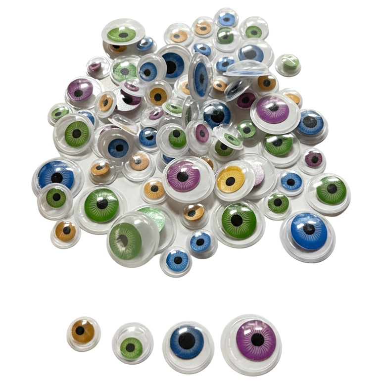 Dekorační pohyblivé oči kulaté (72ks)