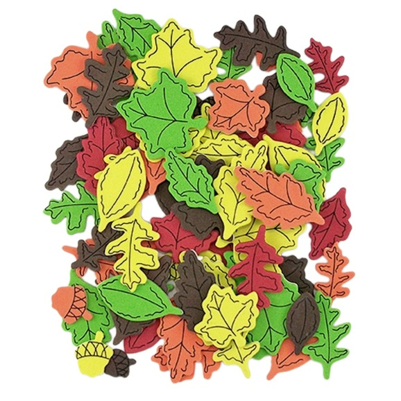 Výřezy z pěnovky samolepicí - Listy (90ks)