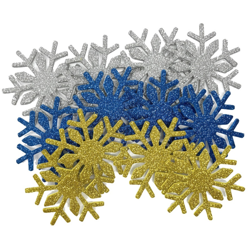 Výřezy z pěnovky samolepicí - Třpytivé vločky (12ks)