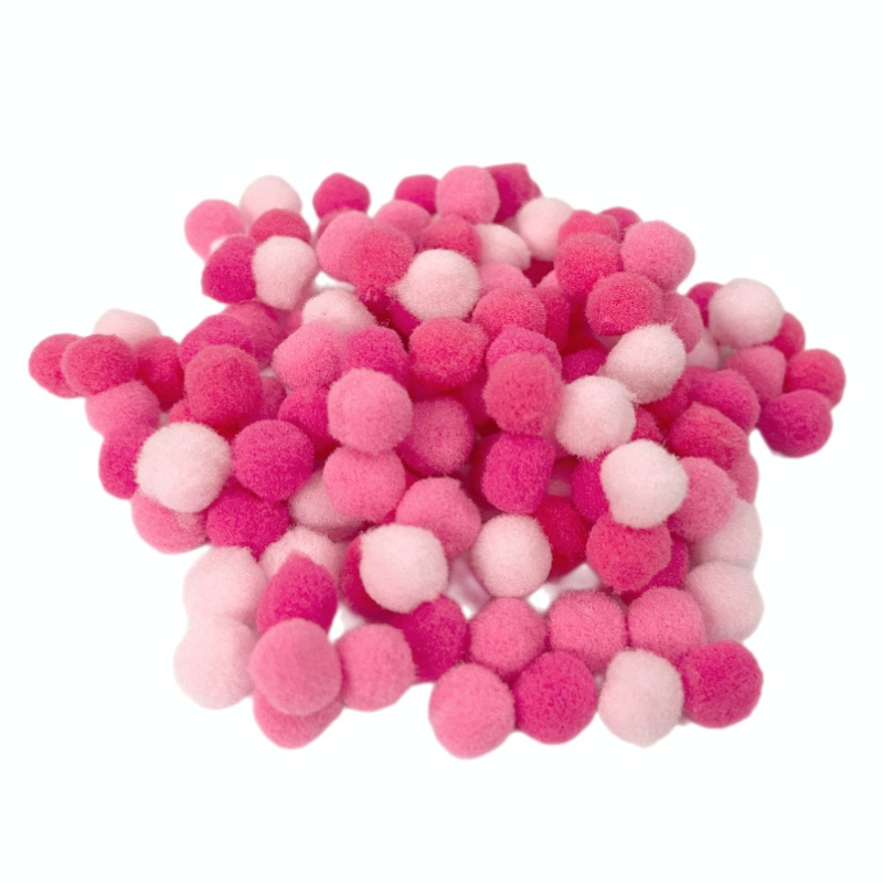 Bambulky 10mm (120ks) růžový mix