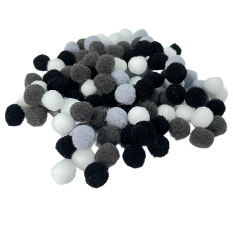 Bambulky 10mm (120ks) černo bílý mix