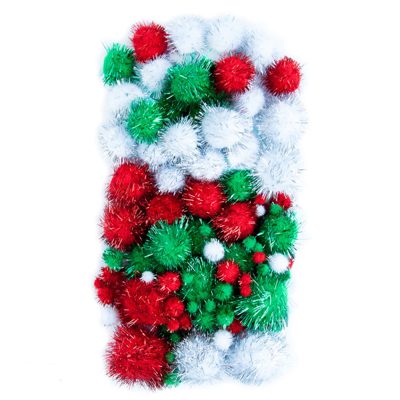 Bambulky třpytivé 10-40mm (100ks) vánoční mix