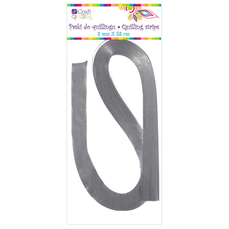 Papírové proužky na quilling 3mm šedé (100ks)