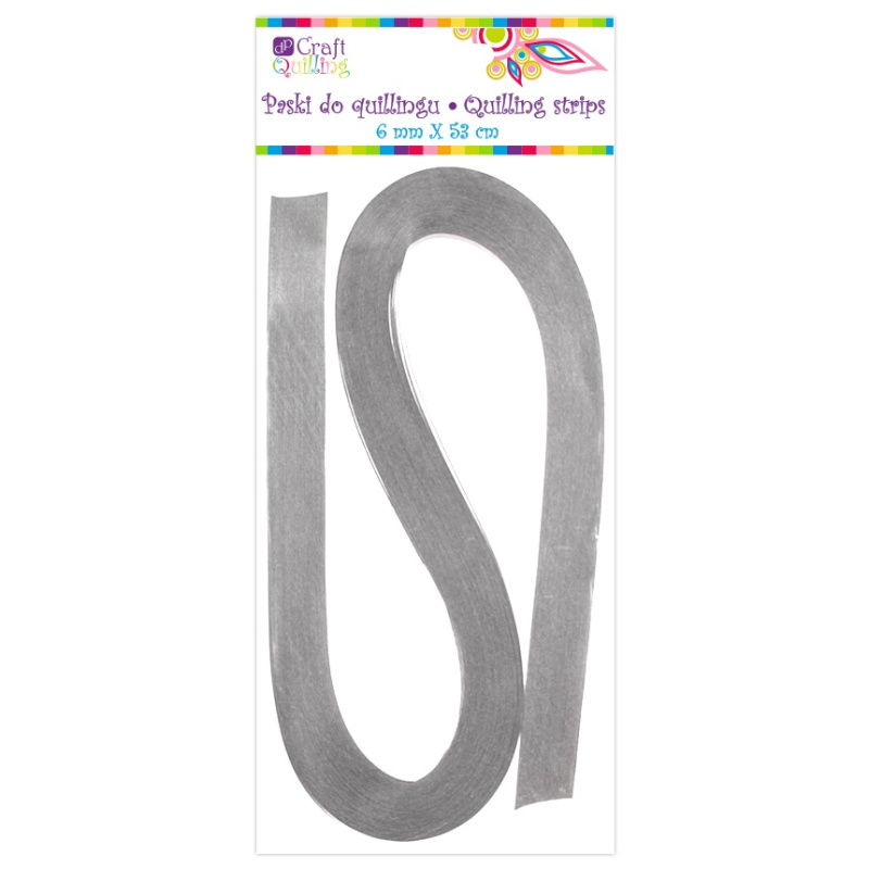 Papírové proužky na quilling 6mm šedé (100ks)