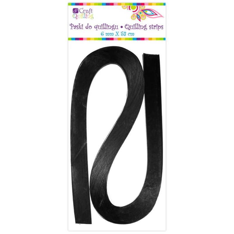Papírové proužky na quilling 6mm černé (100ks)