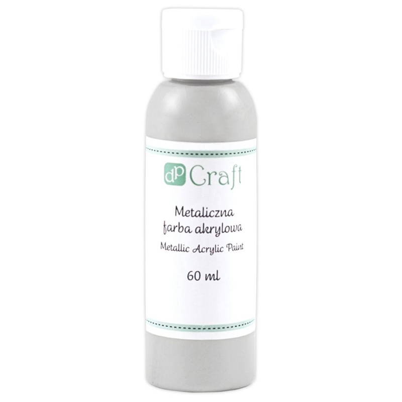 Akrylová metalická barva dpCraft (60ml) - stříbrná