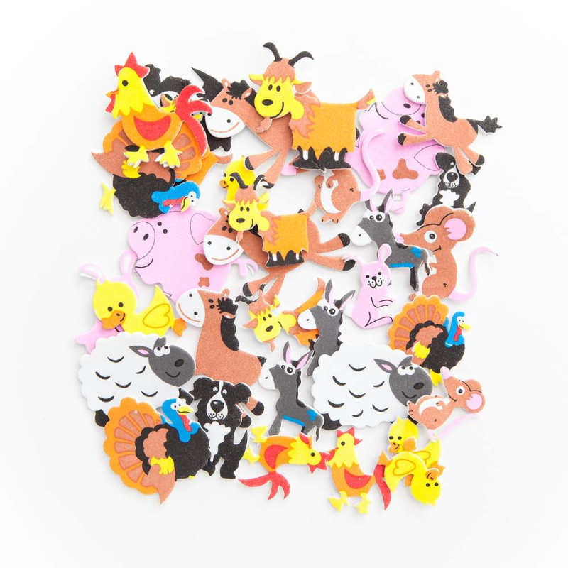 Výřezy z pěnovky samolepicí - Farma (96ks)