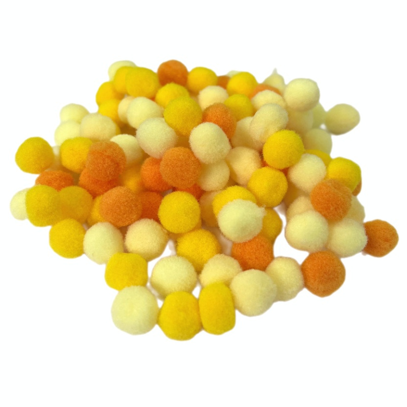 Bambulky 10mm (120ks) žlutý mix