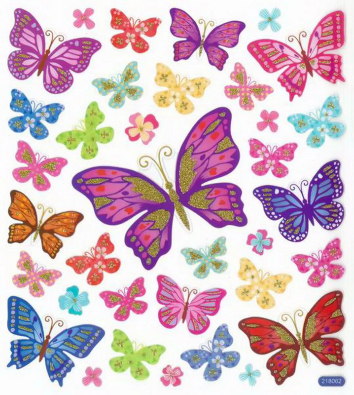 Samolepky papírové DPNK-013 - Jarní motýli