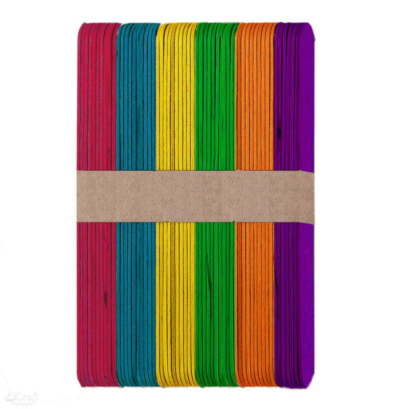 Špachtle dřevěné velké barevné (60ks)