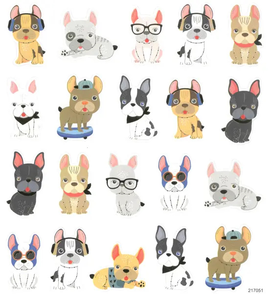 Samolepky 14,8x17cm - Pes buldoček