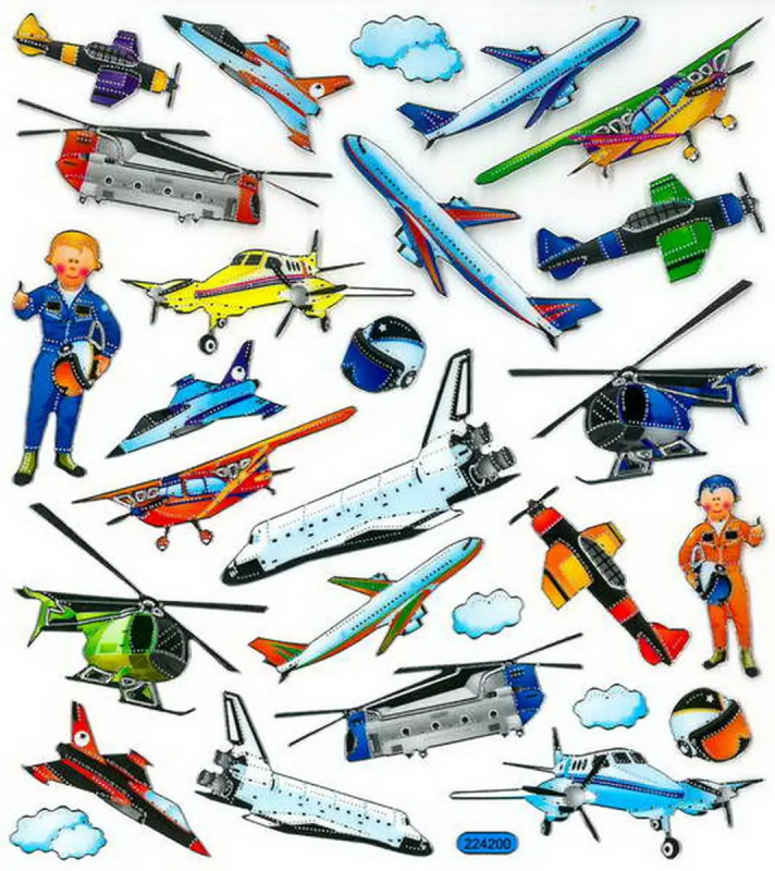 Samolepky papírové DPNK-103 - Letadla
