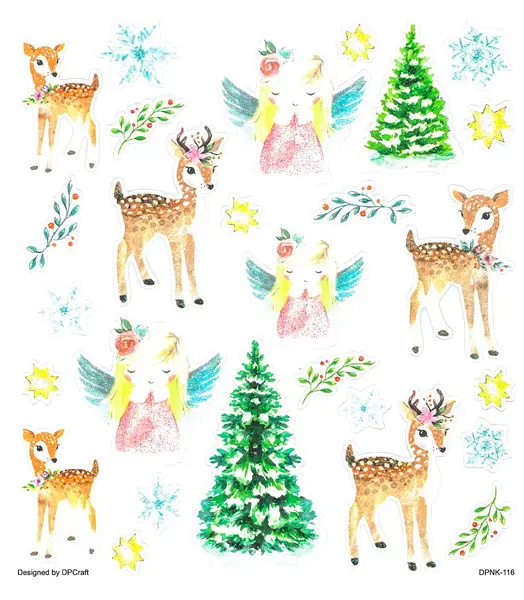 Samolepky papírové DPNK-116 - Srnky a andílci