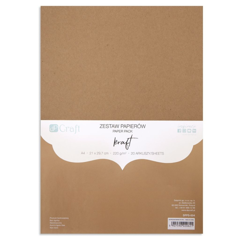Kartonový papír A4 (20ks) - kraft