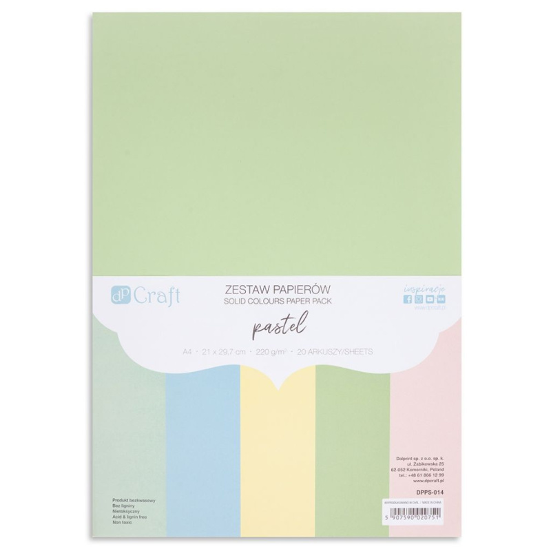 Sada jednobarevných papírů A4 (20ks) - pastelový mix