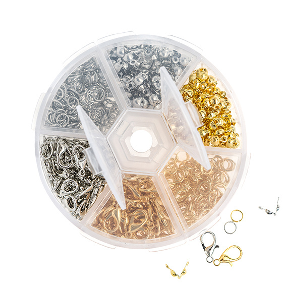 Sada komponentů pro výrobu šperků (500ks) - stříbrné a zlaté