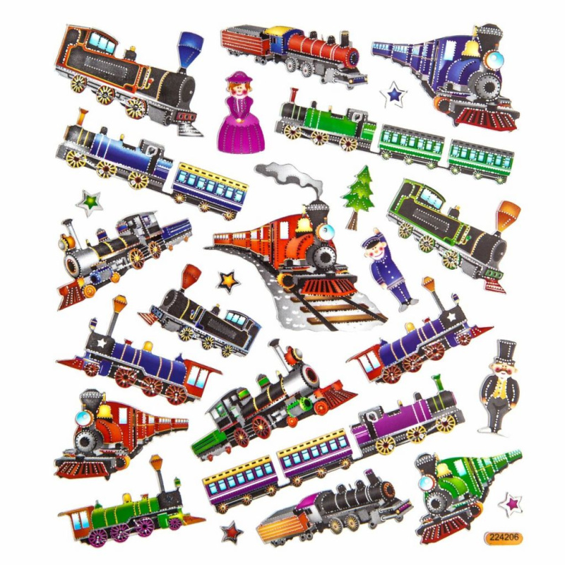 Samolepky 14,8x17cm - lokomotivy (26ks)