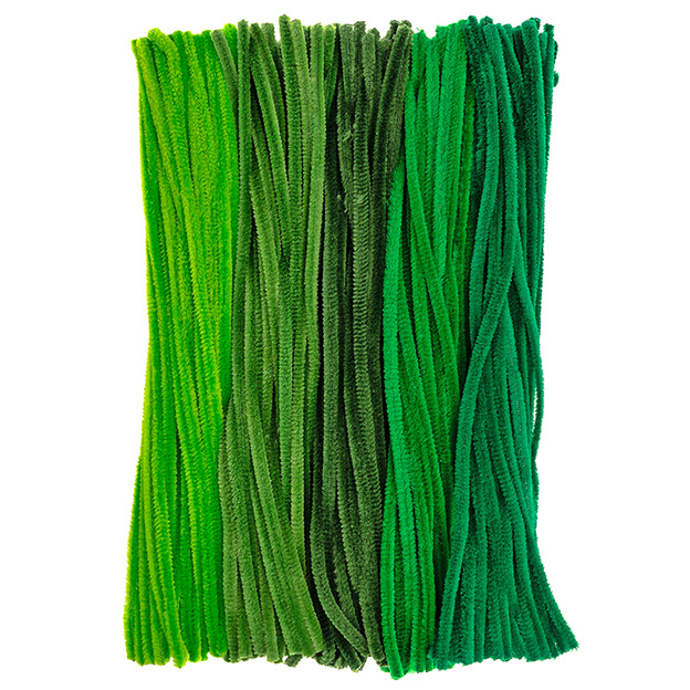 Chlupaté modelovací drátky (200ks) - zelený mix