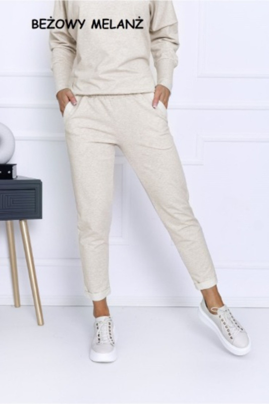 Dámské kalhoty LENA světle béžová melanž L