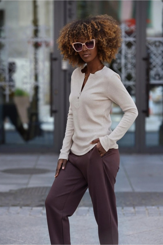 ZARITA BLOUSE béžová melanž S