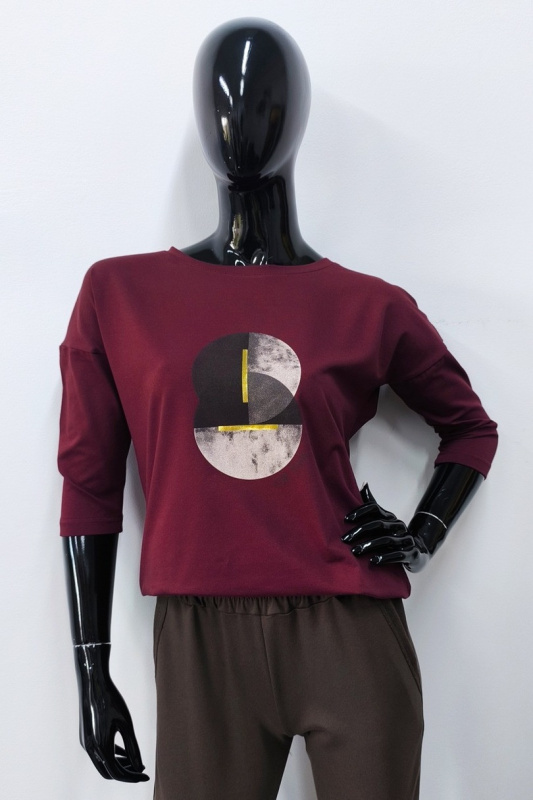 COLLEGE BLOUSE DARK MAROON 46