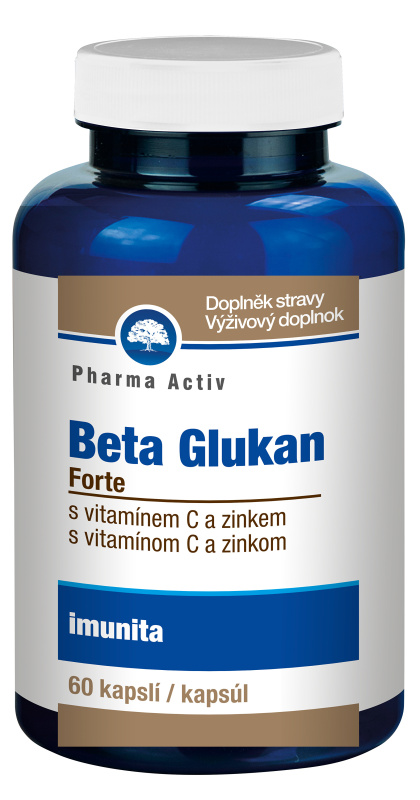 PHARMA ACTIV Beta Glukan forte Vitamín C a Zinek 60 kapslí