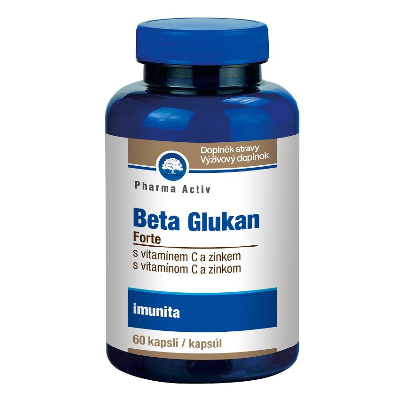 PHARMA ACTIV Beta Glukan forte Vitamín C a Zinek 60 kapslí