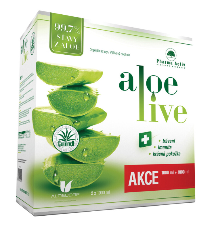 PHARMA ACTIV Aloe Live 1000 ml 1+1 ZDARMA