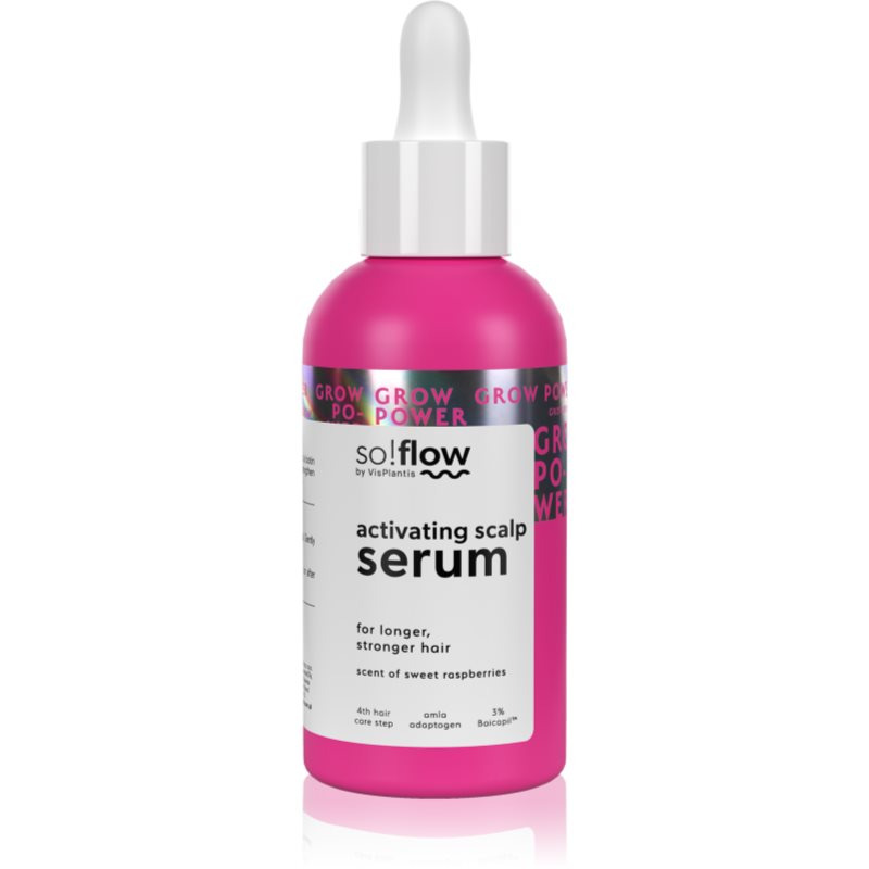 so!flow Grow Power Scalp Lotion péče o pokožku hlavy pro podporu růstu vlasů vůně Raspberry 100 ml