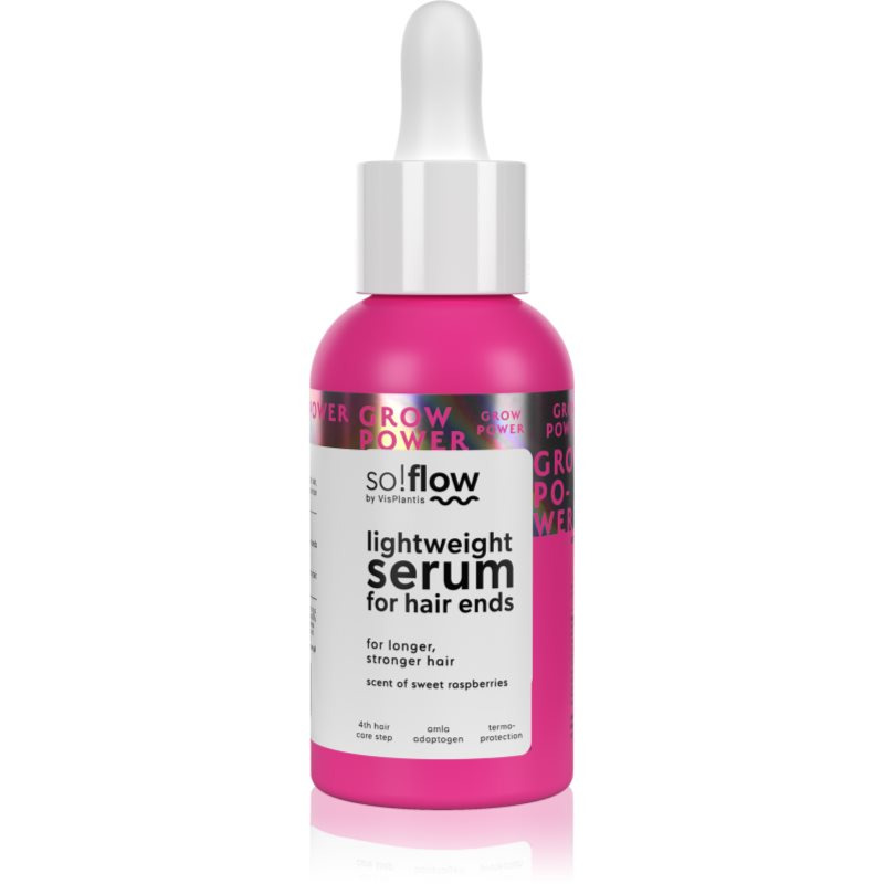 so!flow Grow Power Lightweight hair ends Serum intenzivní sérum na roztřepené konečky vlasů vůně Raspberry 50 ml
