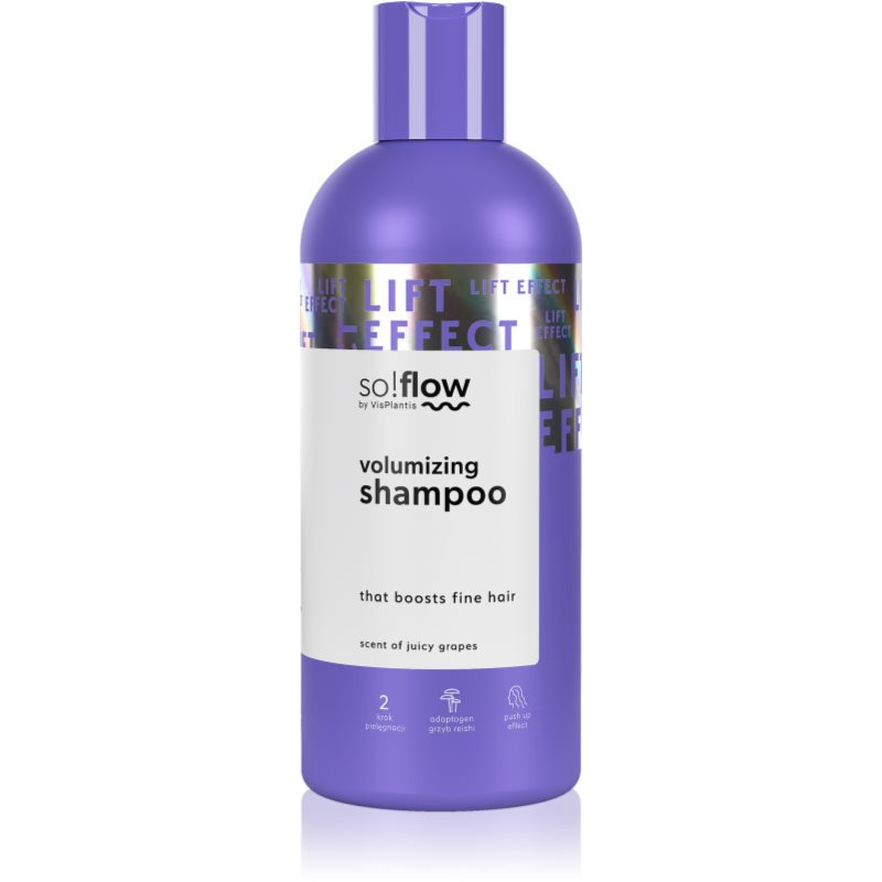 so!flow LIFT EFFECT Volumizing Shampoo vlasový šampon pro objem od kořínků vůně Juicy Grape 300 ml