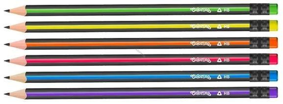 Tužka s gumou trojhranná Colorino STRIPES
