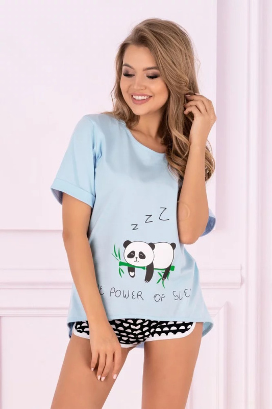 Dámské pyžamo Panda - LivCo Corsetti modro - černá L/XL