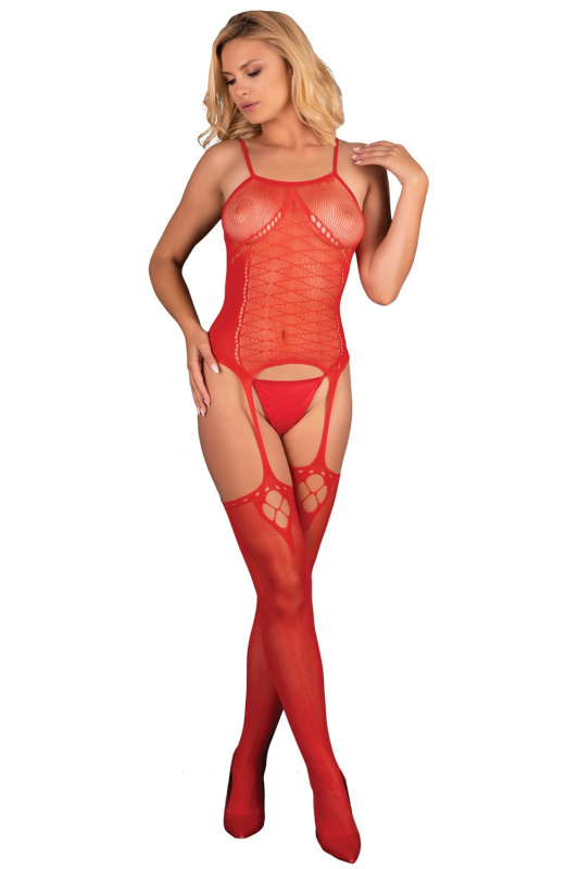 Bodystocking LivCo Corsetti Amrin Red Barva: Červená, Velikost: S/L