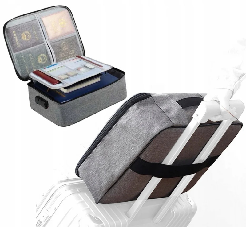 Uzamykatelný organizér na dokumenty - šedý