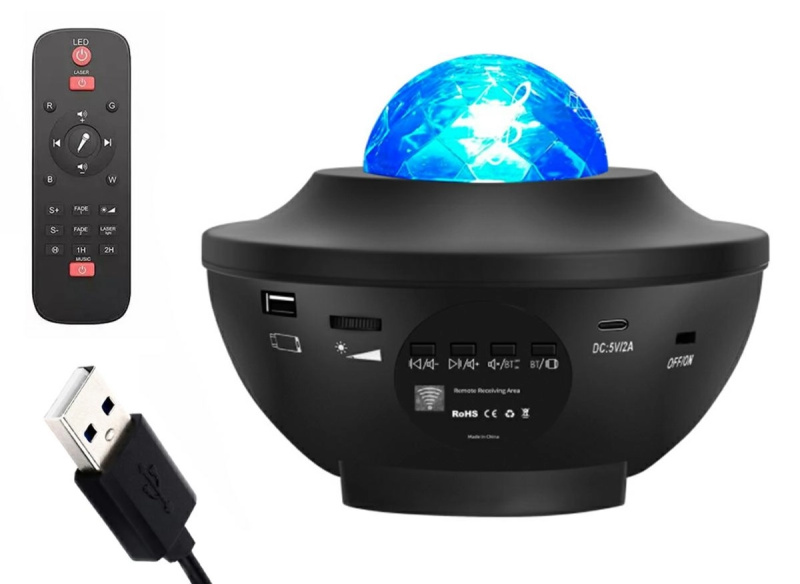 projektor hvězd a galaxií led s bluetooth a dálkovým ovládáním