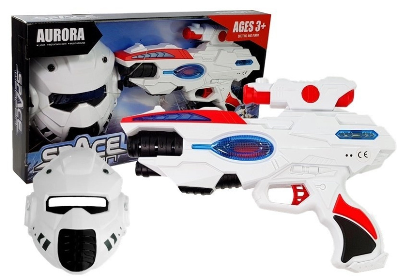LEANToys Kosmická laserová pistole s maskou