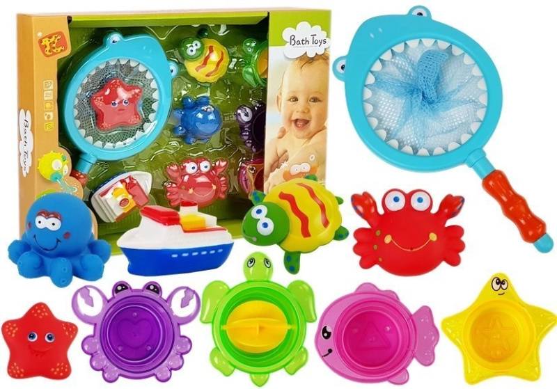 LEANToys Vodní hračky + síťový podběrák